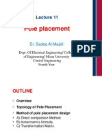 Pole Placement: Dr. Sadeq Al-Majidi