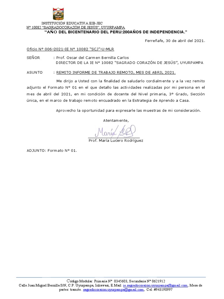 Informe Mes de Abril PDF Aprendizaje Evaluación