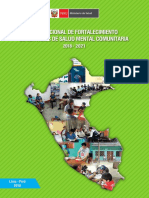 Plan Nacional de Fortalecimiento de Servicios de Salud Mental Comunitaria