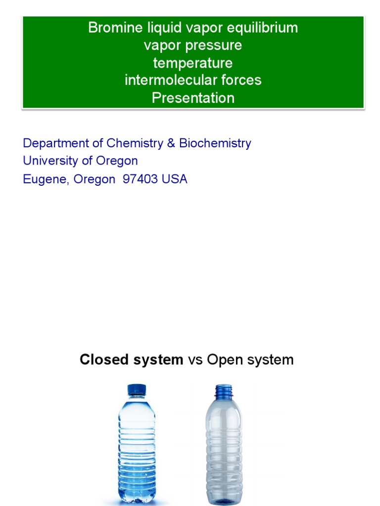 Bromine Vapor Pressure Equilibrium Presentation OPEN PDF
