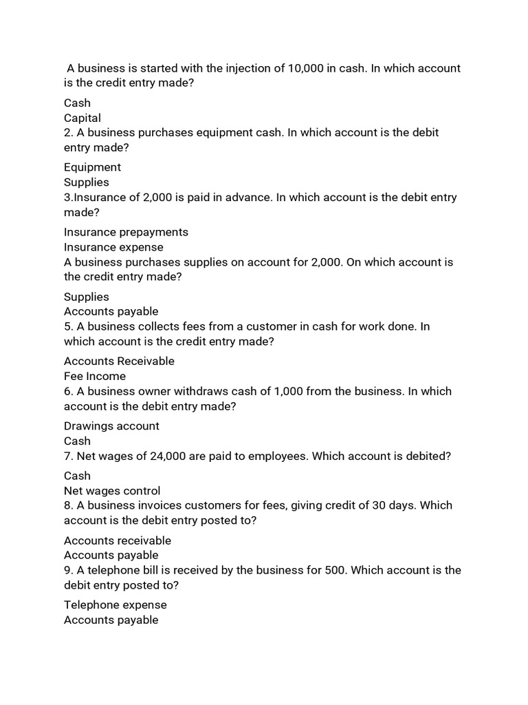 Double Entry System Test Download Free Pdf Debits And Credits Banking