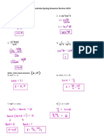 Pre-Calc Spring Semester Review 2021 Solutions