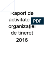 Raport ORGANIZAŢIA DE TINERET ianuarie-decembrie 2016