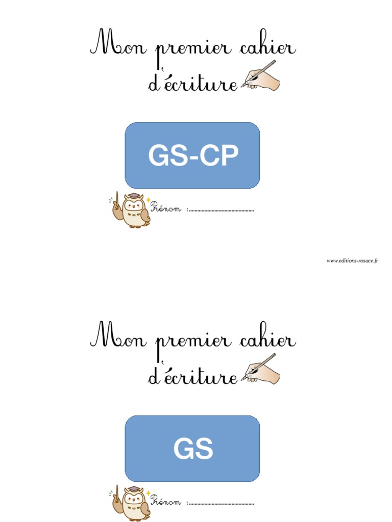 Cahier d'écriture GS CP, PDF, Calligraphie