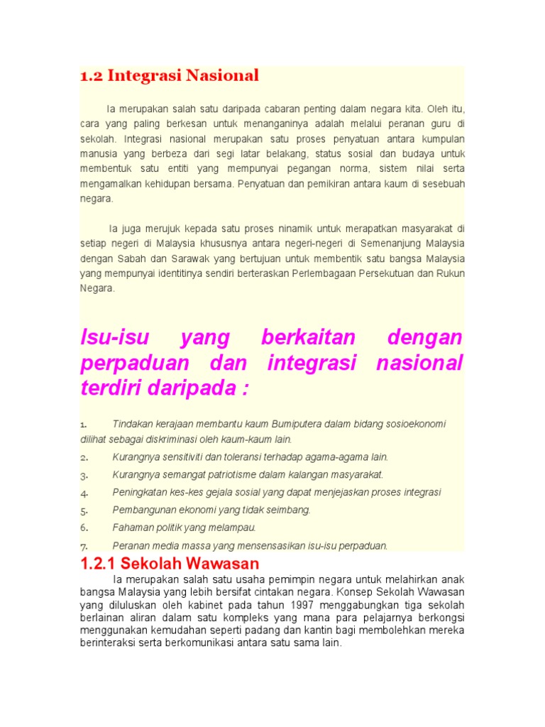 Integrasi Nasional Pdf