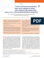 Comparison of The Mechanical Properties of The Anterior Lens Capsule in Senile Cataract, Senile Cataract With Trypan Blue Application, and Pseudoexfoliation Syndrome.