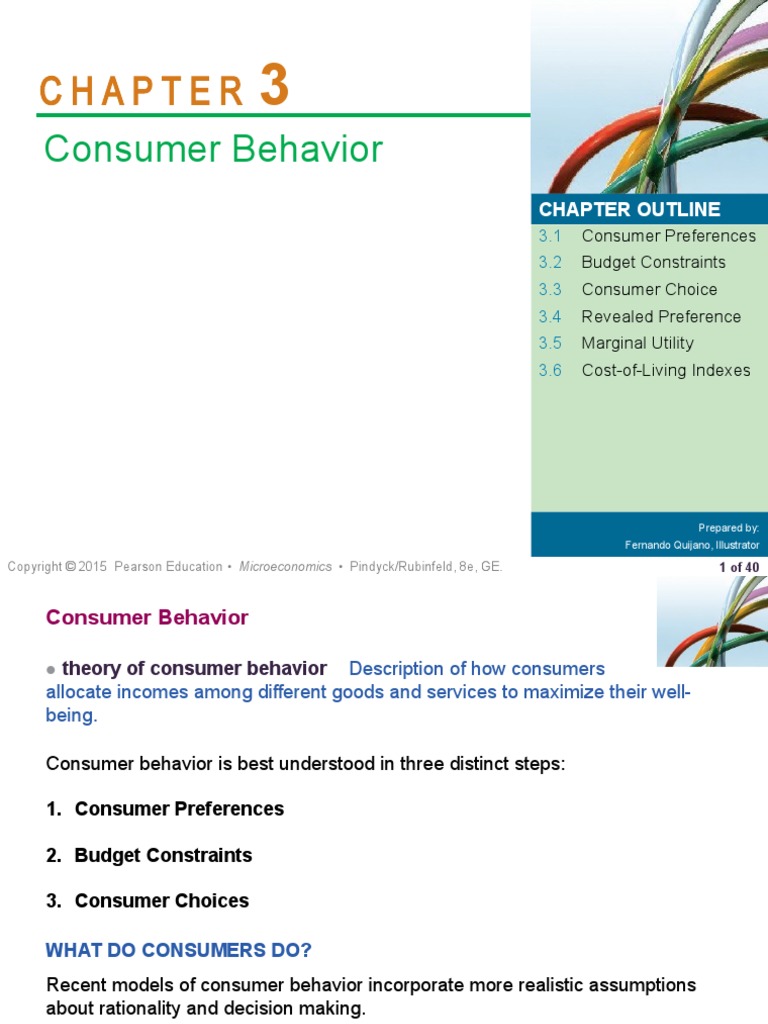 Consumer Behavior: Chapter Outline | PDF | Utility | Microeconomics