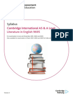 Syllabus: Cambridge International AS & A Level Literature in English 9695