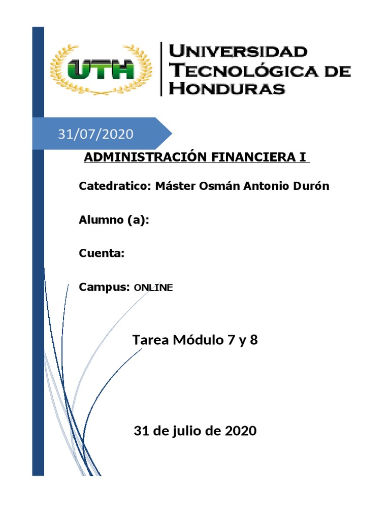 Tarea Módulo 7 y 8 | PDF | Inventario | Costo