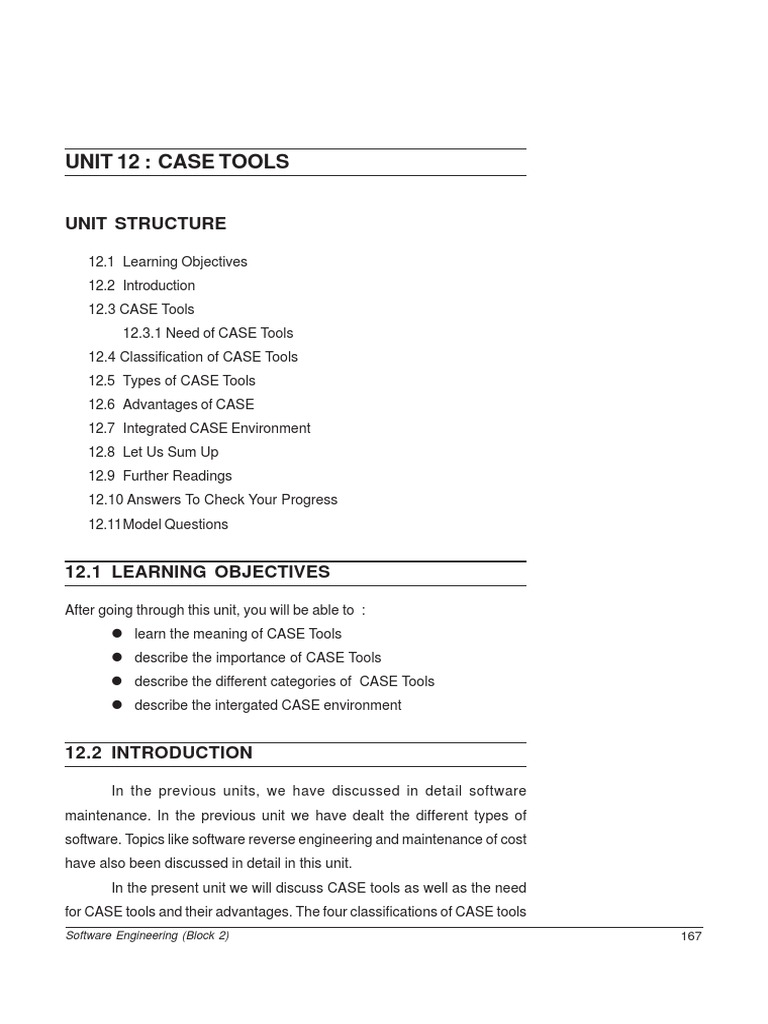 Unit 12 Case Tools PDF Software Development Product Lifecycle