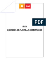 Creación de Plantilla de Metrados