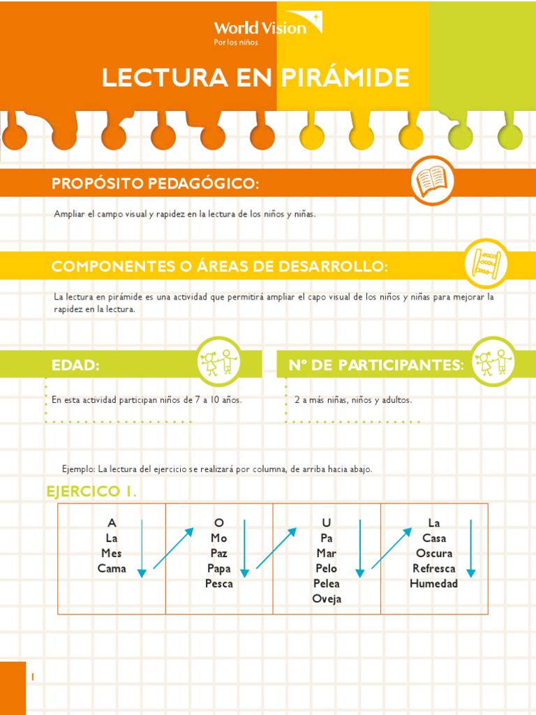 Ejercicios de Lectura en Pirámide para Niños | PDF