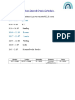 Second Grade Schedule