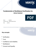 Fundamentals of Multilateral Verification For Arms Control: Conference Title: CTBTO Workshop Vienna Name: David Keir