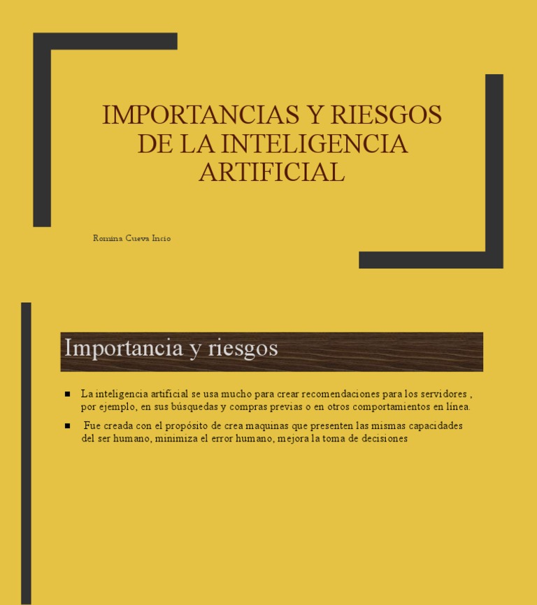 Importancias y Riesgos de La Inteligencia Artificial | PDF
