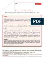 Hypoglycemia in Critically Ill Children