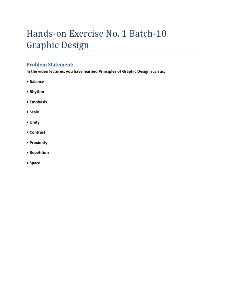 Graphic Design Principles Exercise | PDF