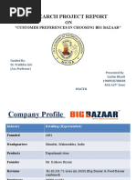 Research Project Report: "Customer Preferences in Choosing Big Bazaar"