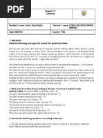 Commonlit Fish-Cheeks Student | PDF