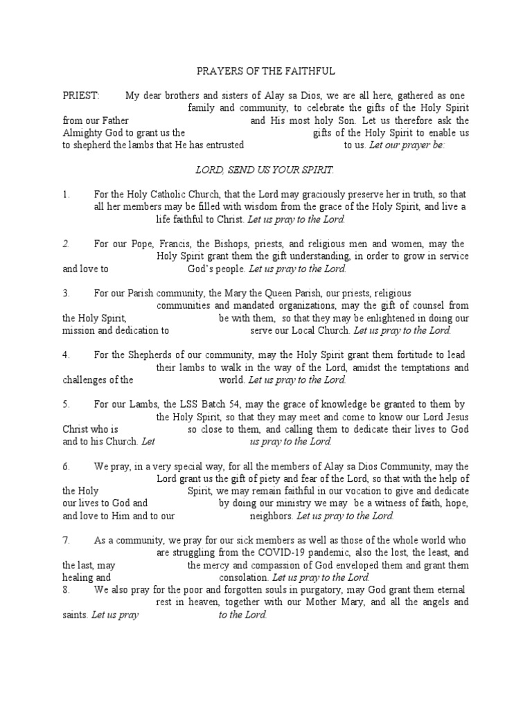 Prayers of The Faithful Asdc PDF Prayer God