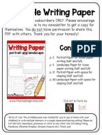 Printable Writing Paper: Contents