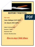 Report Writing ON (Child Abuse) 