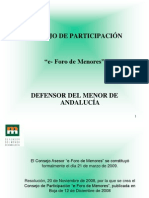 Presentación e-foro de Defensor Menor Andalucia en Congreso Educación de Calidad e Inclusiva