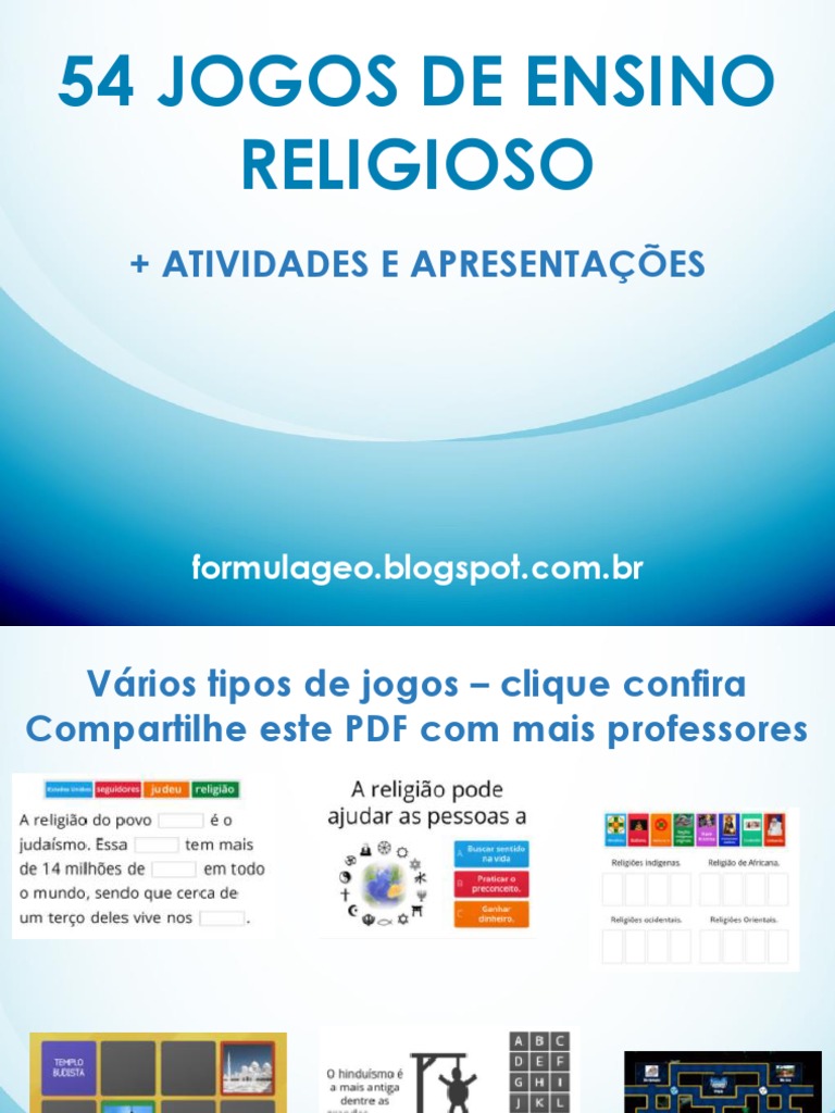 54 Jogos de Ensino Religioso: + Atividades E Apresentações | PDF ...