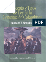 Concepto y tipos de ley en la constitucion colombiana - Humberto A. Sierra Porto-
