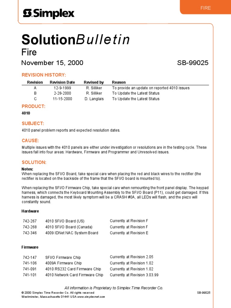 Simplex 4010 Alarm Manual PDF Manufactured Goods Computer Hardware