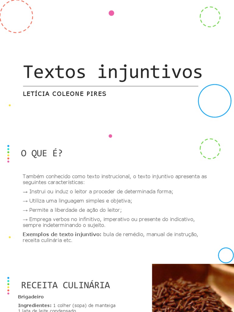 Texto Injuntivo | PDF | Chocolate | Culinária