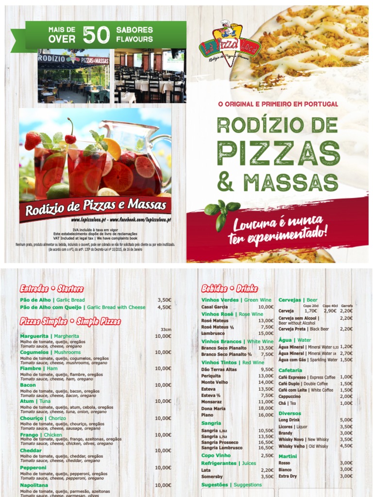 Pizza Loca Menu PDF Alimentos Ingredientes de alimentos