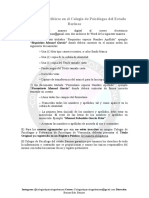 Formulario de Inscripción Del Colegio de Psicólogos Del Estado Barinas