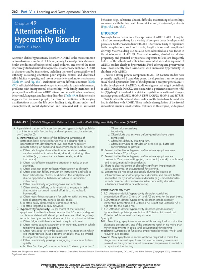 Attention-Deficit: Hyperactivity Disorder | PDF | Attention Deficit ...