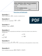 Exercícios de Radiciação 8e9