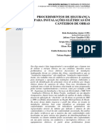 Pprocedimentos de Segurança Em Instalações Elétricas No Canteiro de Obras.