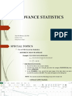 SPECIAL TOPICS in Advance Statistics