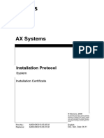 AX Systems: System Installation Certificate
