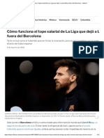 Cómo Funciona El Tope Salarial de La Liga Que Dejó A Lionel Messi Fuera Del Barcelona - Infobae