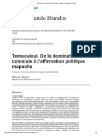 Temucuicui. de La Domination Coloniale À L'affirmation Politique Mapuche