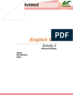 English VIII: Activity 3