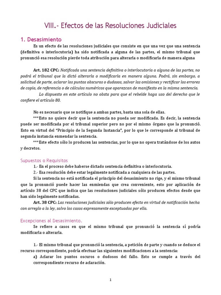 Efectos de las Sentencias Judiciales | PDF | Res Judicata | Sentencia (ley)