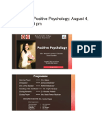 August 4 Seminar Positive Psych