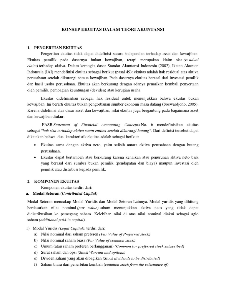 ekuitas dalam analisis keuangan perusahaan