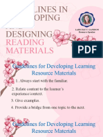 Guidelines in Designing A Reading Materials