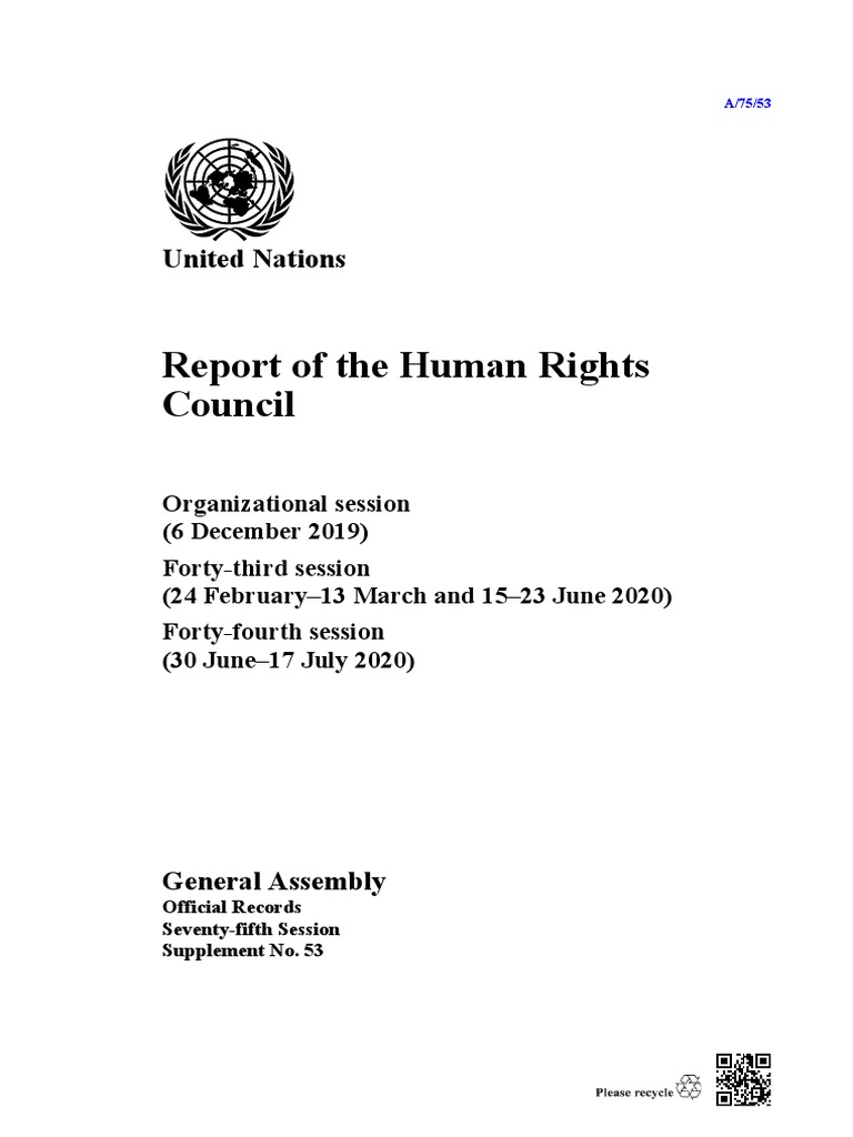 Report of The Human Rights Council: United Nations | PDF | Human Rights ...