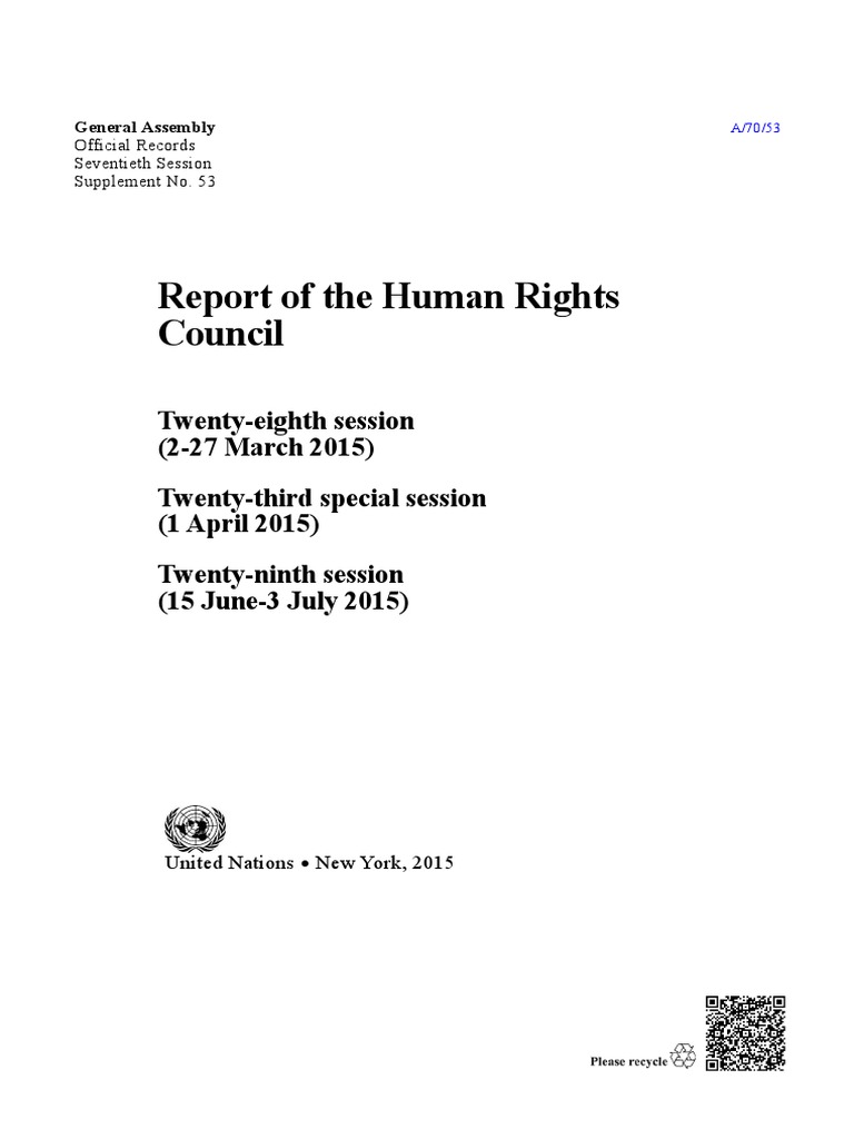 Report of The Human Rights Council | PDF | World Politics | Islamic ...