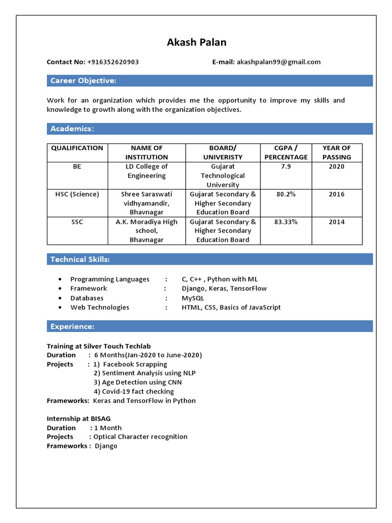 Akash Palan: Career Objective | PDF | Software | Computing