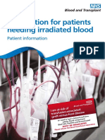 Information For Patients Needing Irradiated Blood