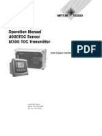 Operation Manual 4000TOC Sensor M300 TOC Transmitter: Total Organic Carbon Measurement System